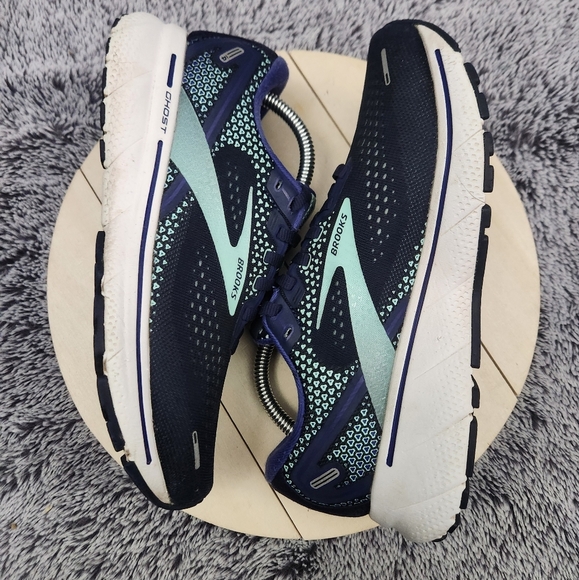 Brooks Ghost 14 Running Shoes Peacoat/Yucca/Navy Women's Size 6.5 - Picture 6 of 9